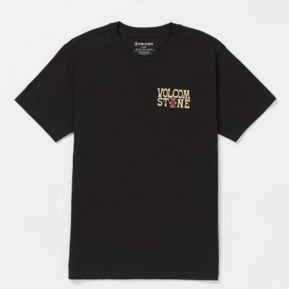 NWT Volcom Boys Viz Fray Short Sleeve Shirt L MSRP $25 Black